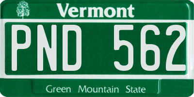 VT license plate PND562