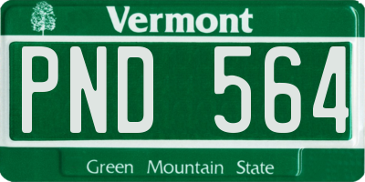 VT license plate PND564