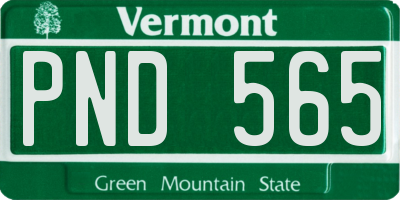 VT license plate PND565