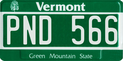 VT license plate PND566