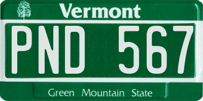 VT license plate PND567