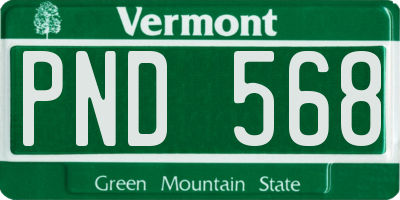 VT license plate PND568