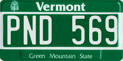 VT license plate PND569