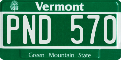 VT license plate PND570