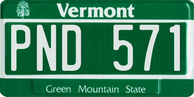 VT license plate PND571