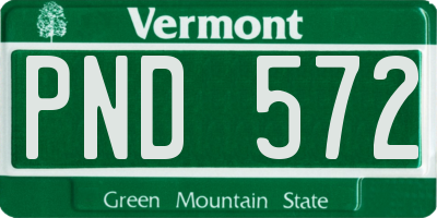 VT license plate PND572