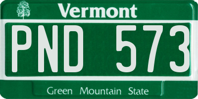 VT license plate PND573