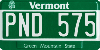 VT license plate PND575