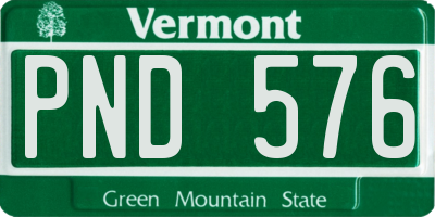 VT license plate PND576
