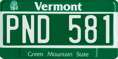VT license plate PND581