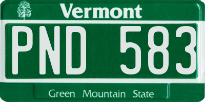 VT license plate PND583