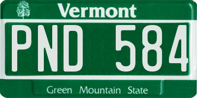 VT license plate PND584