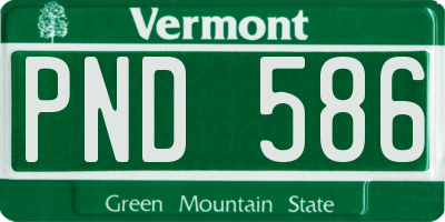 VT license plate PND586