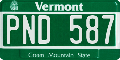 VT license plate PND587