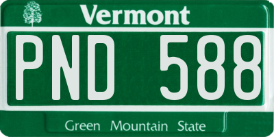 VT license plate PND588