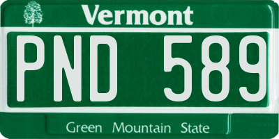 VT license plate PND589