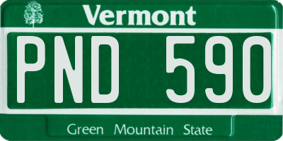 VT license plate PND590
