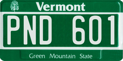 VT license plate PND601