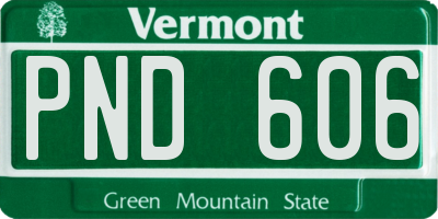 VT license plate PND606