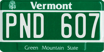 VT license plate PND607
