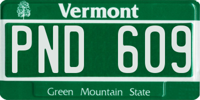 VT license plate PND609