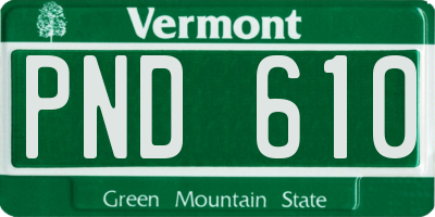 VT license plate PND610
