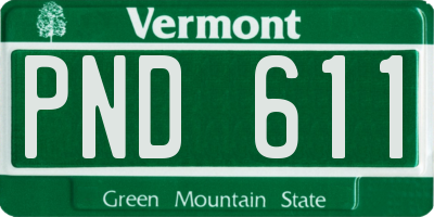 VT license plate PND611