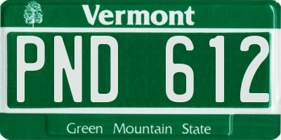 VT license plate PND612