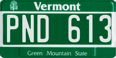 VT license plate PND613