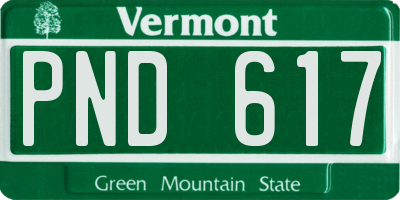 VT license plate PND617