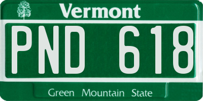 VT license plate PND618