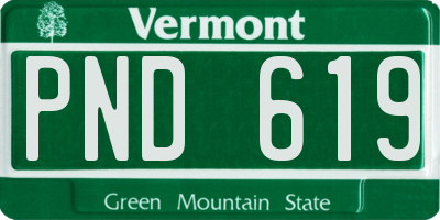 VT license plate PND619