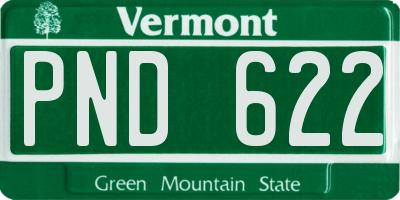 VT license plate PND622