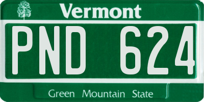 VT license plate PND624