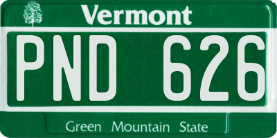 VT license plate PND626