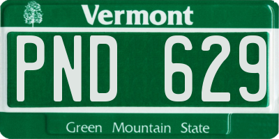VT license plate PND629
