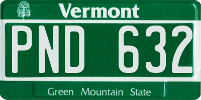 VT license plate PND632