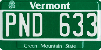 VT license plate PND633