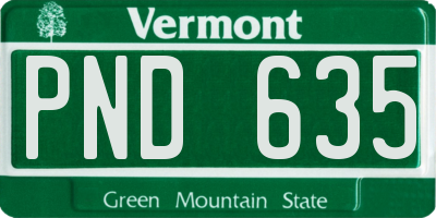 VT license plate PND635