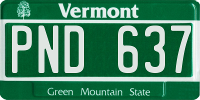 VT license plate PND637