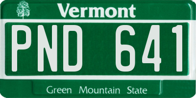 VT license plate PND641