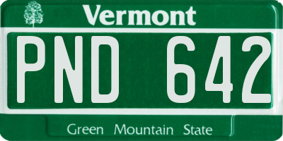 VT license plate PND642
