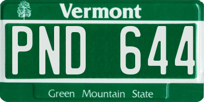 VT license plate PND644