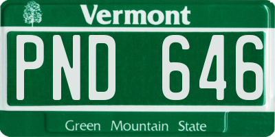 VT license plate PND646