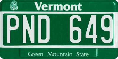 VT license plate PND649