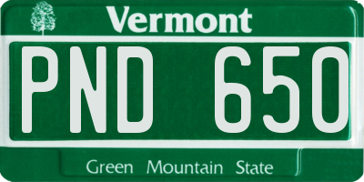 VT license plate PND650