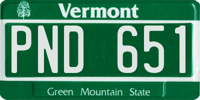 VT license plate PND651