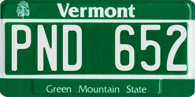 VT license plate PND652