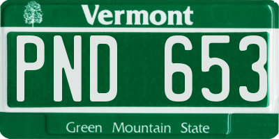 VT license plate PND653