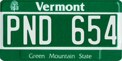 VT license plate PND654